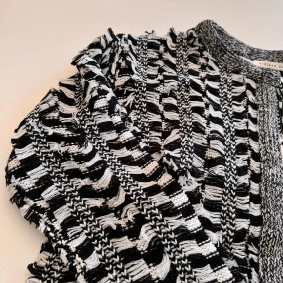 Anthropologie- Endless Rose-NWT- Bohemian-Fringe-Open-Sweater-Fall--M/L - Picture 10 of 13